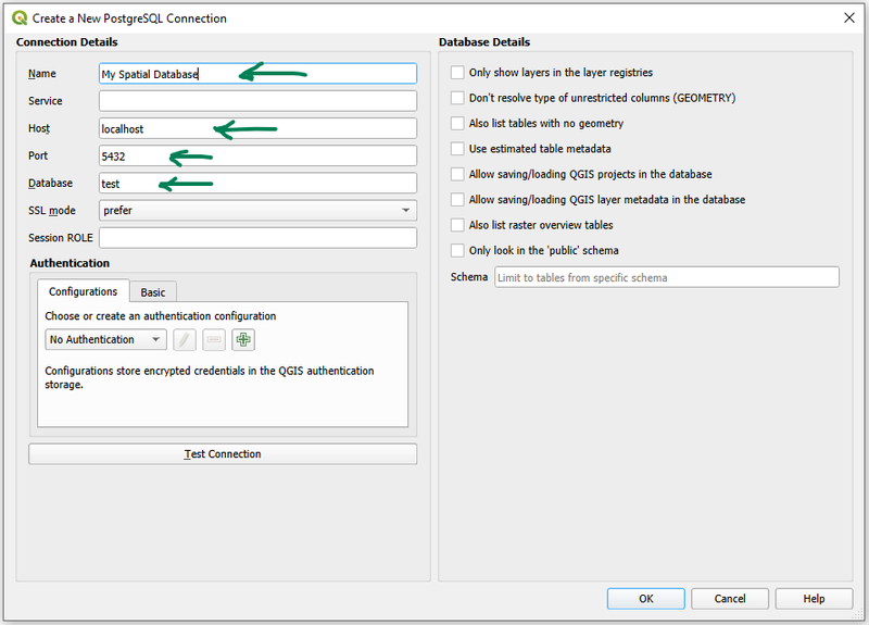 Create a New PostgreSQL Connection in QGIS