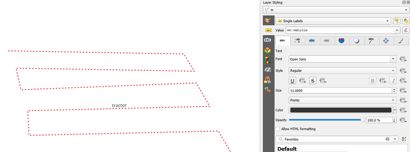 Line label in QGIS
