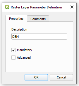 Raster input of model in QGIS