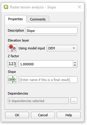 Raster terrain analysis of model in QGIS