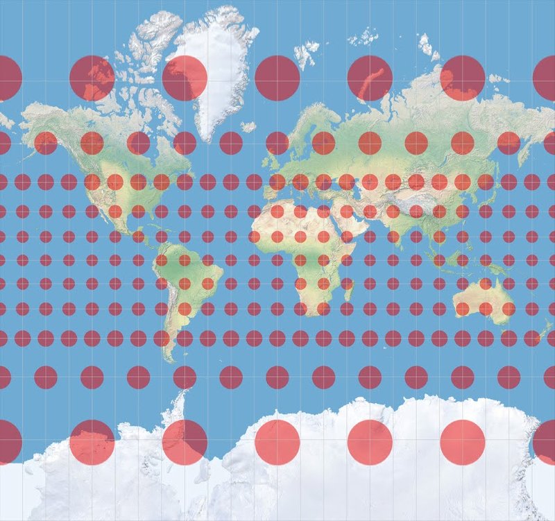 Mercator projection with Tissot’s indicatrix