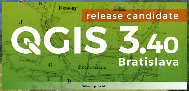 QGIS 3.40 start-up screen