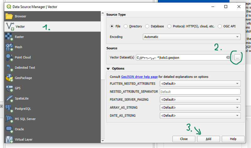 Open Source Data Manager window