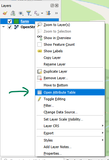 Attribute table