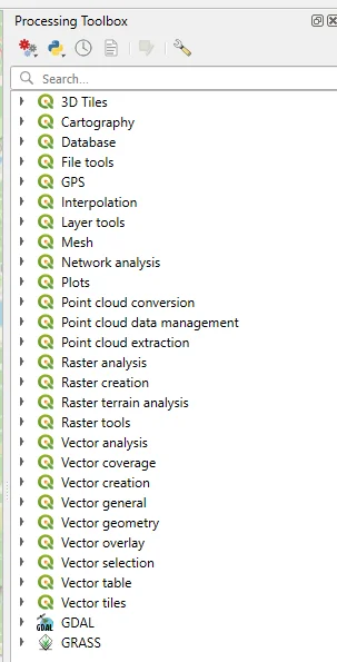 The Processing Toolbox in QGIS